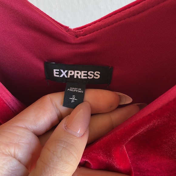 EXPRESS Red Velvet Dress - Picture 6 of 7